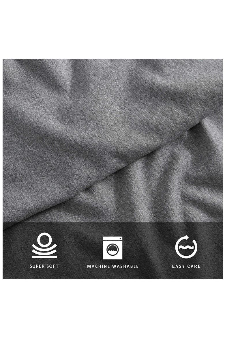 Solid Cationic Brushed Sheet Set, Alternate, color, DARK GREY