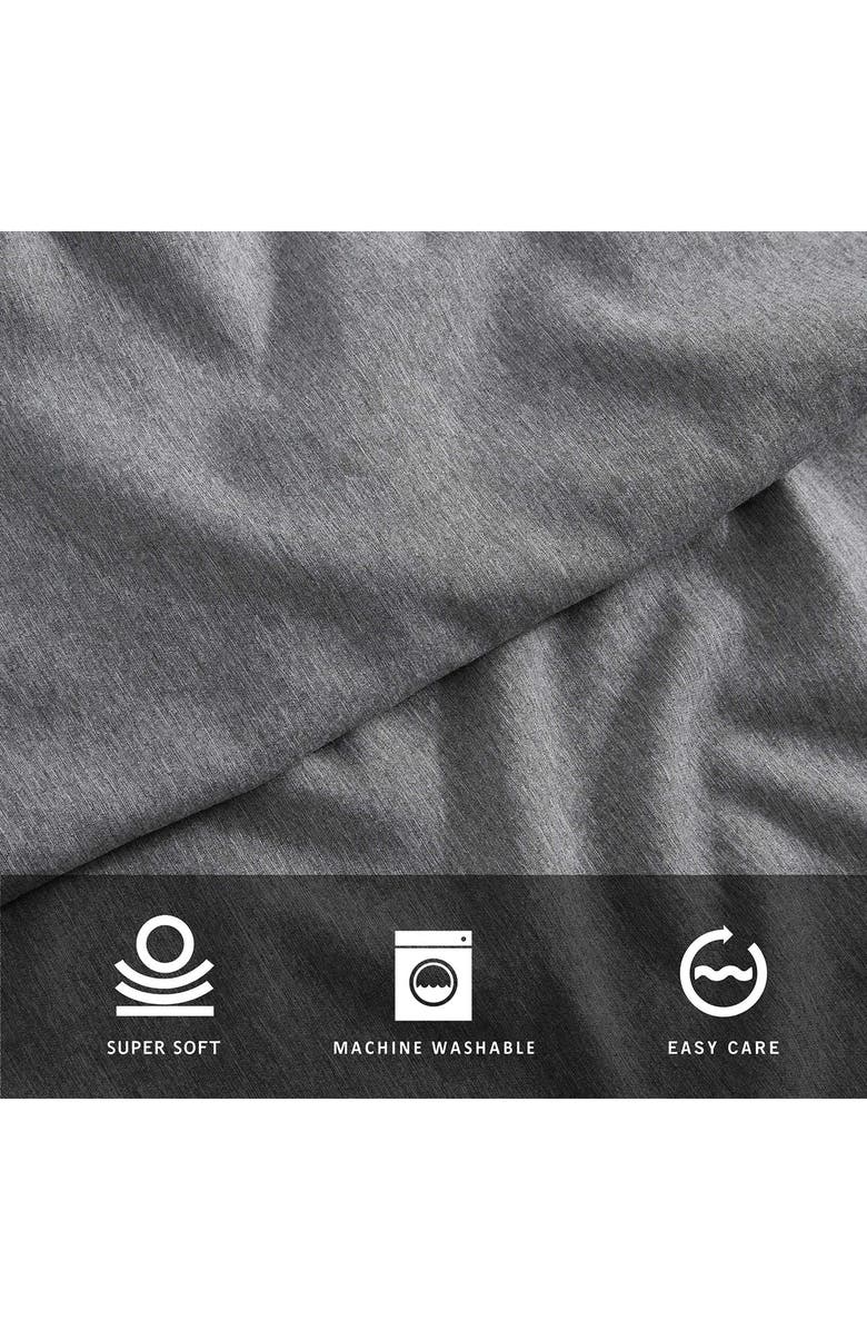 Kenneth Cole New York Solid Cationic Brushed Sheet Set, Alternate, color, Dark Grey