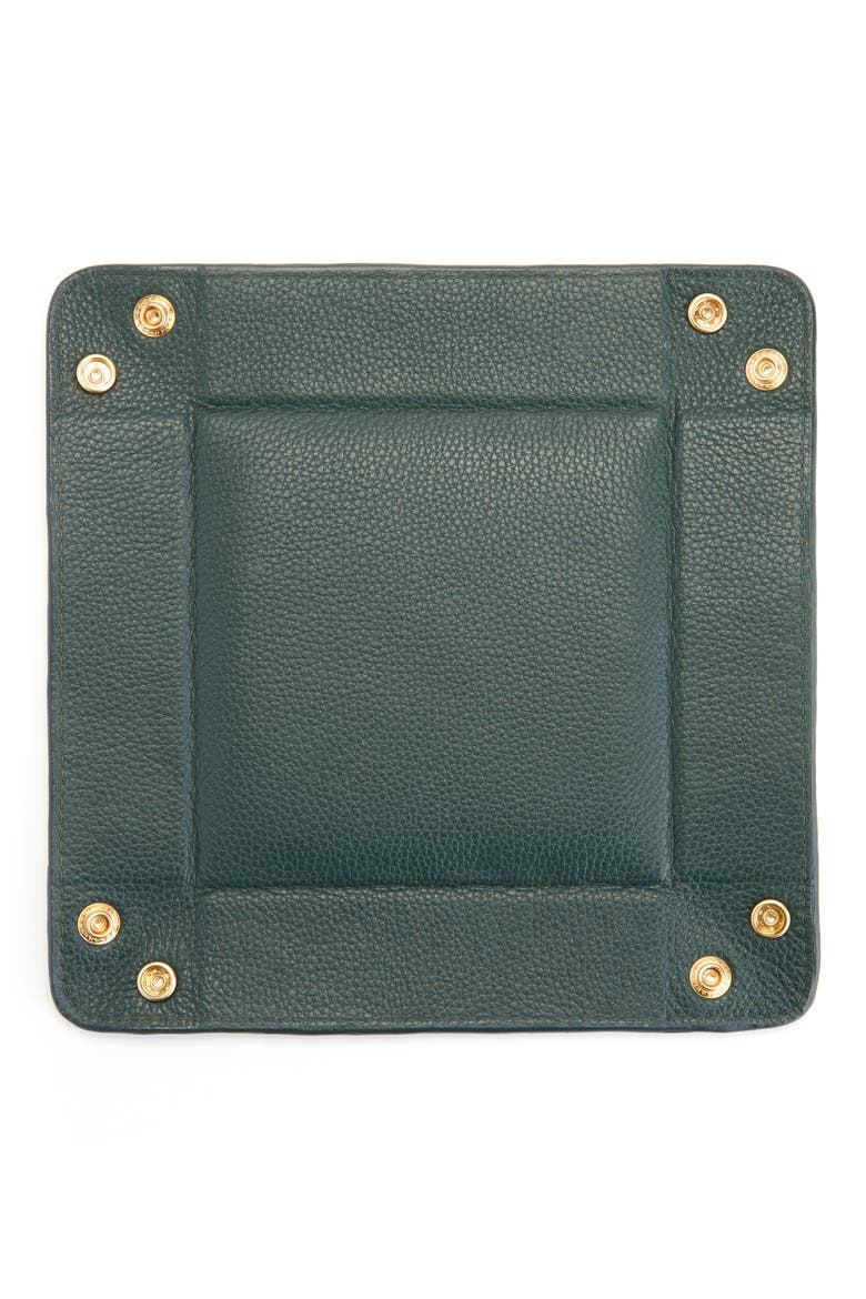 Catchall Leather Valet Tray, Alternate, color, DARK GREEN