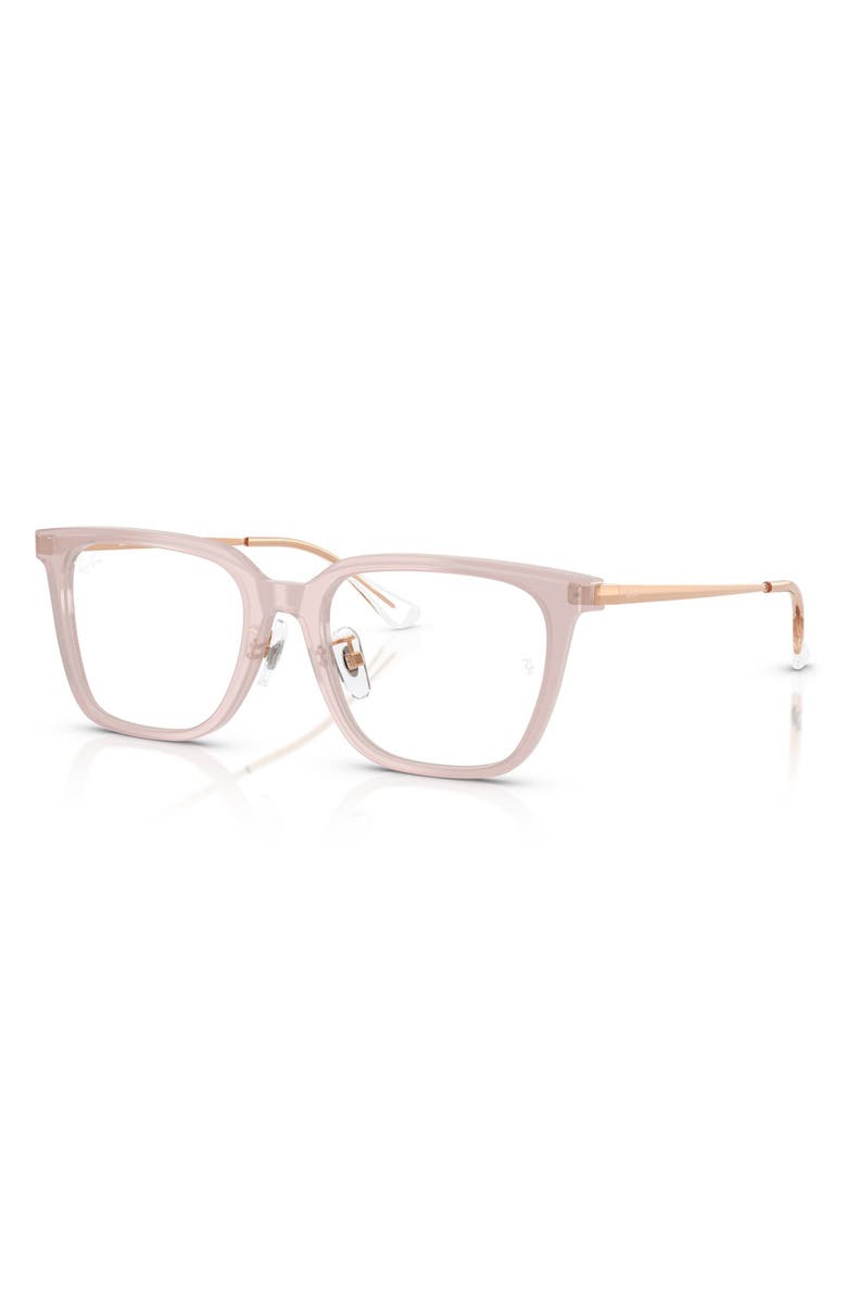 Ray-Ban 52mm Square Optical Glasses, Alternate, color, Light Brown/Beige