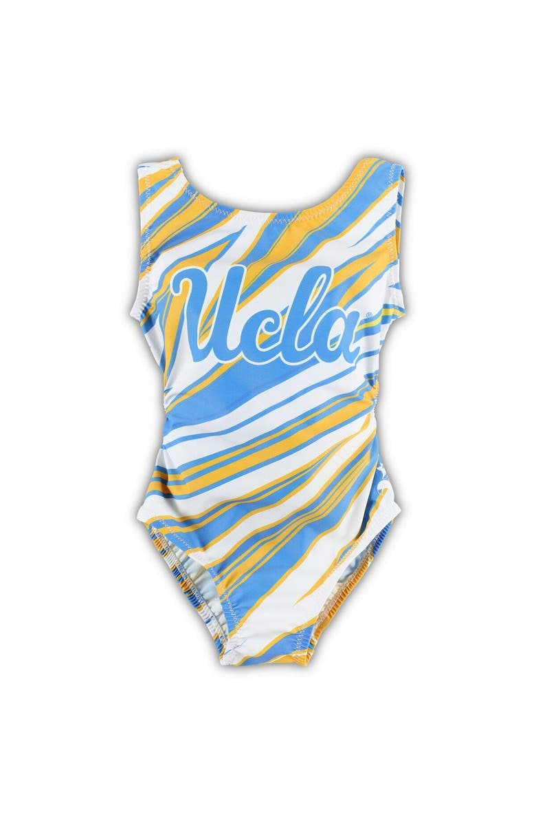 FOXYS LEOTARDS Girls Youth White UCLA Bruins Burst Leotard, Alternate, color,