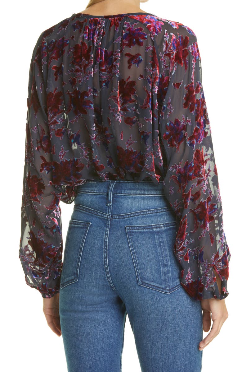 rag & bone Yuni Floral Burnout Blouse, Alternate, color, 
