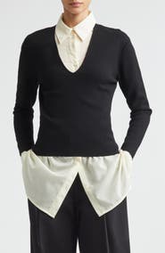 TOTEME Compact Knit V-Neck Sweater