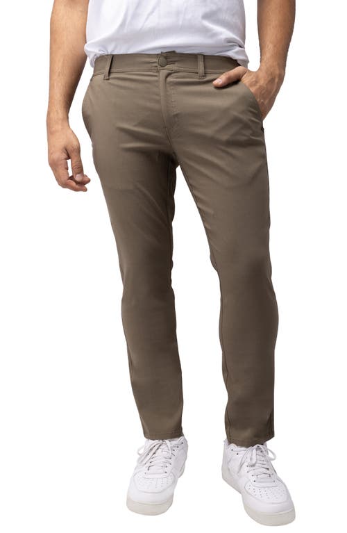 X-ray Xray Hidden Zip Pocket Twill Trousers In Dark Khaki