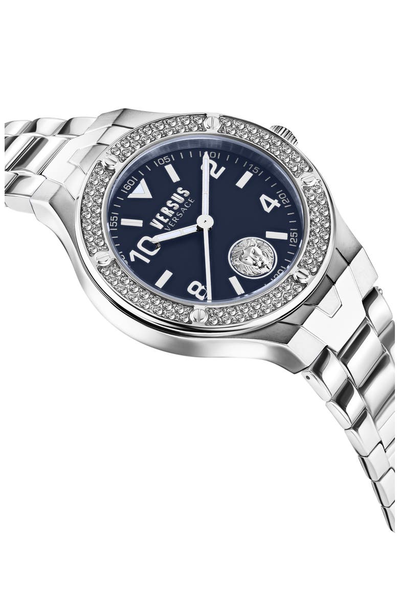 Vittoria Crystal Bracelet Watch, 38mm, Alternate, color, STAINLESS STEEL/ BLUE
