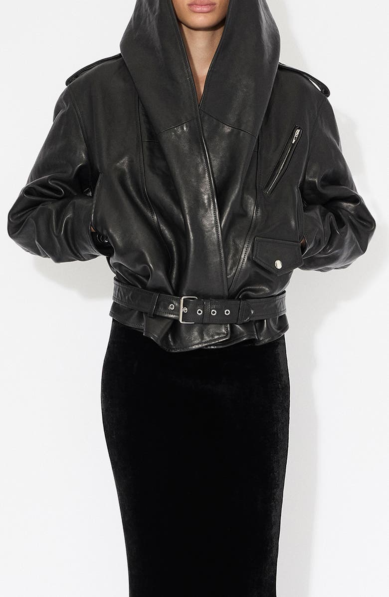 Alaïa Hooded Biker, Main, color, 