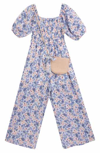 Speechless Kids' Floral Jumpsuit & Purse Set
