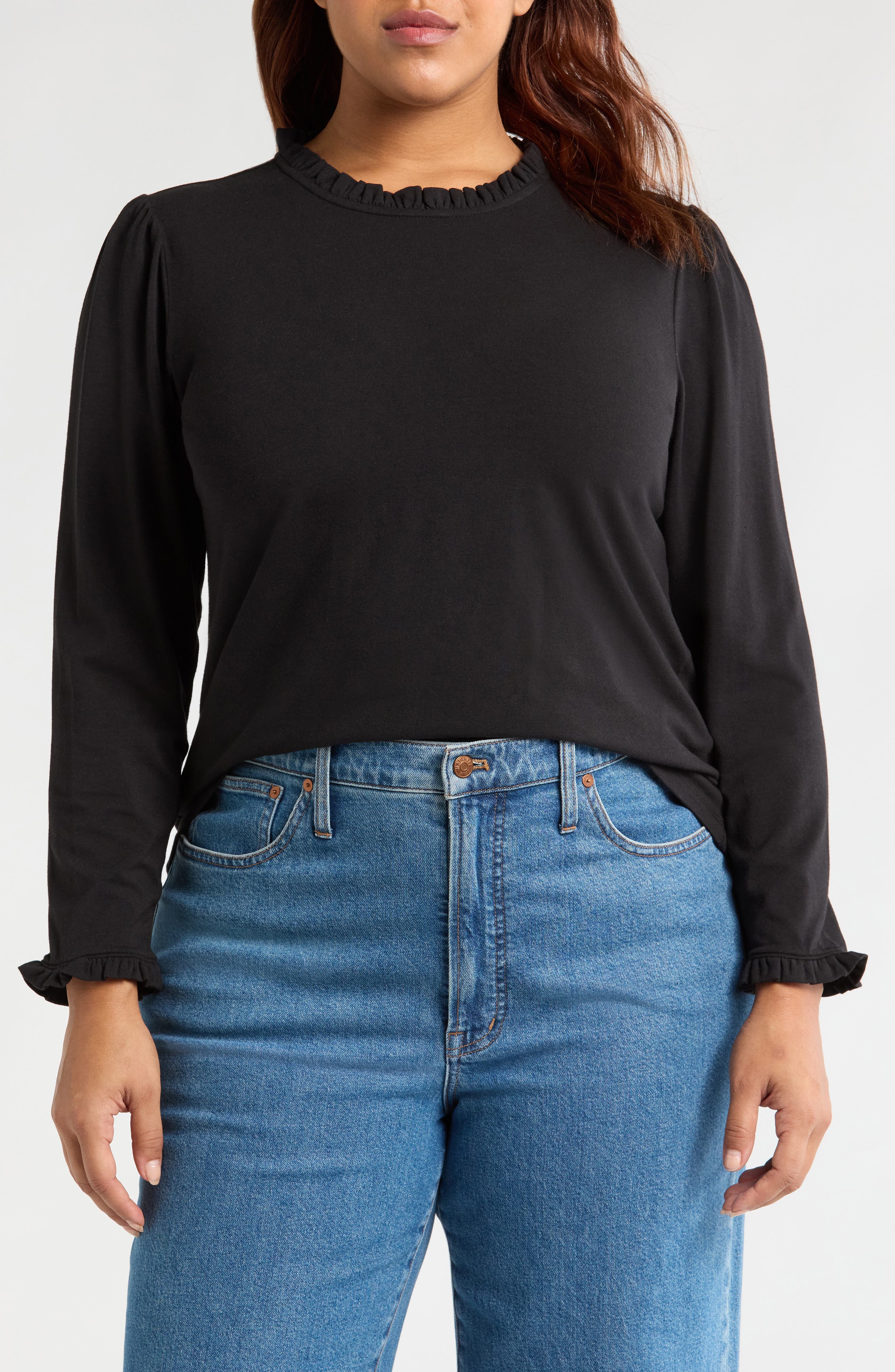 Ruffle Detail Knit Top