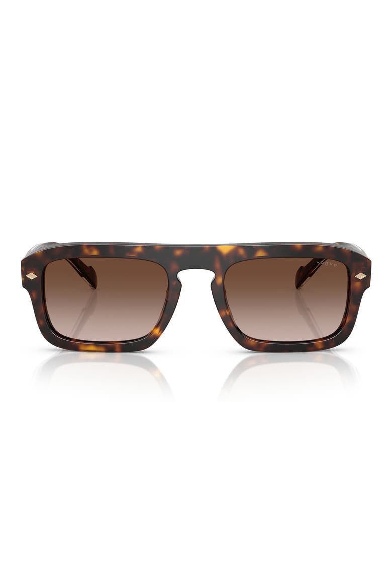 53mm Gradient Square Sunglasses, Main, color, DARK HAVANA