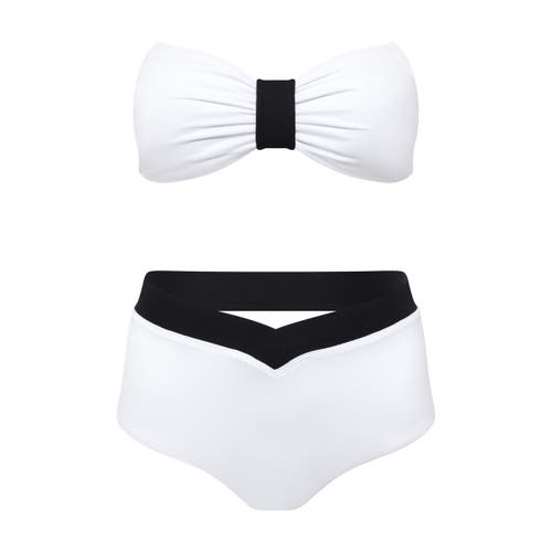 Tabacaru Blair High Waisted Two-piece Swimsuit In White