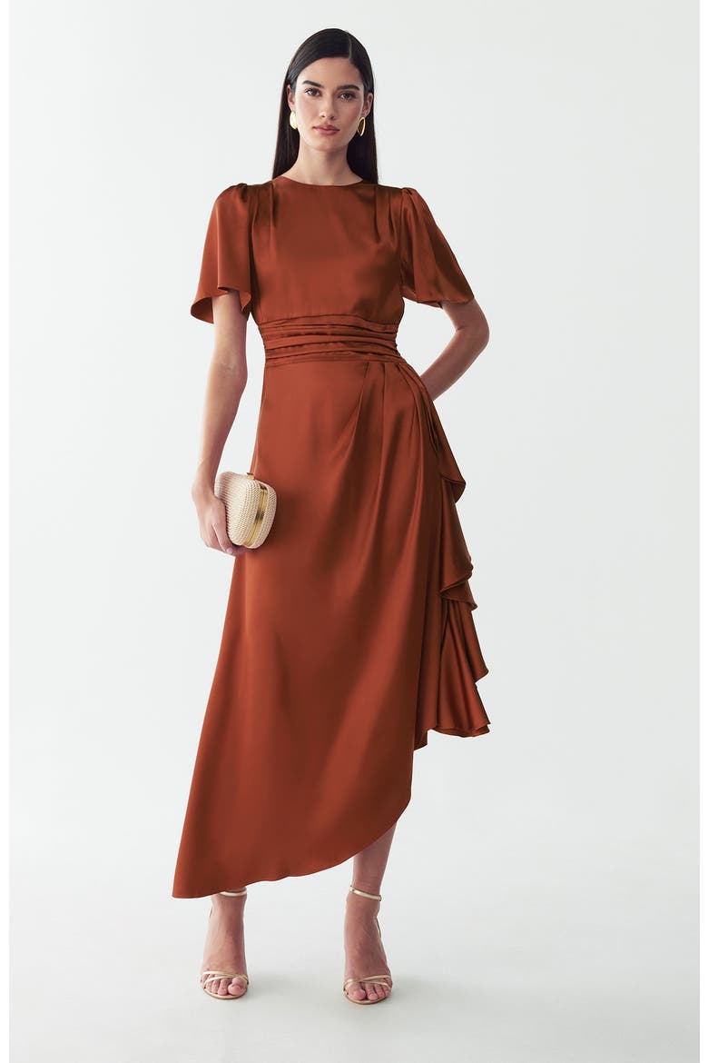 Narissa Midi Dress, Main, color, Copper