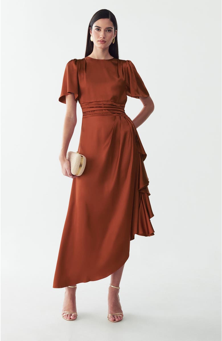 WILLA Narissa Midi Dress, Main, color, Copper