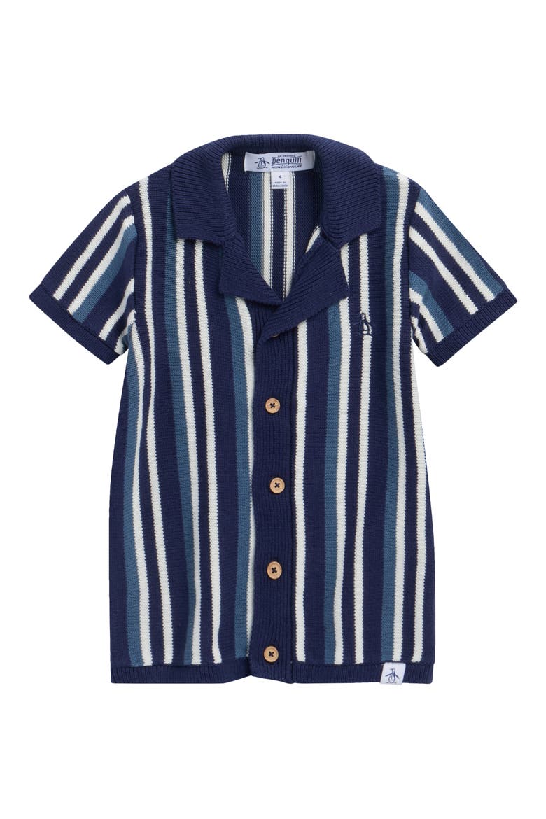 Kids' Stripe Sweater Polo, Main, color, MEDIEVAL BLUE