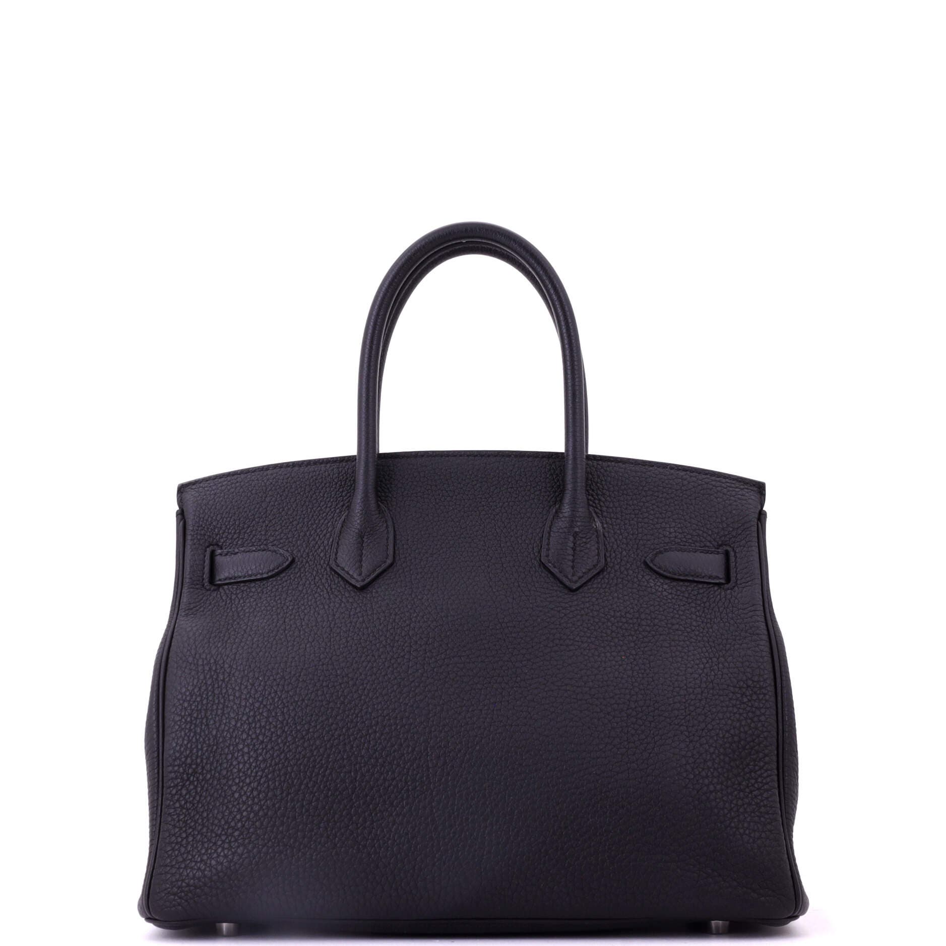 Pre-Owned Hermes Birkin Handbag Black Togo with Palladium Hardware 30, Alternate, color, Noir