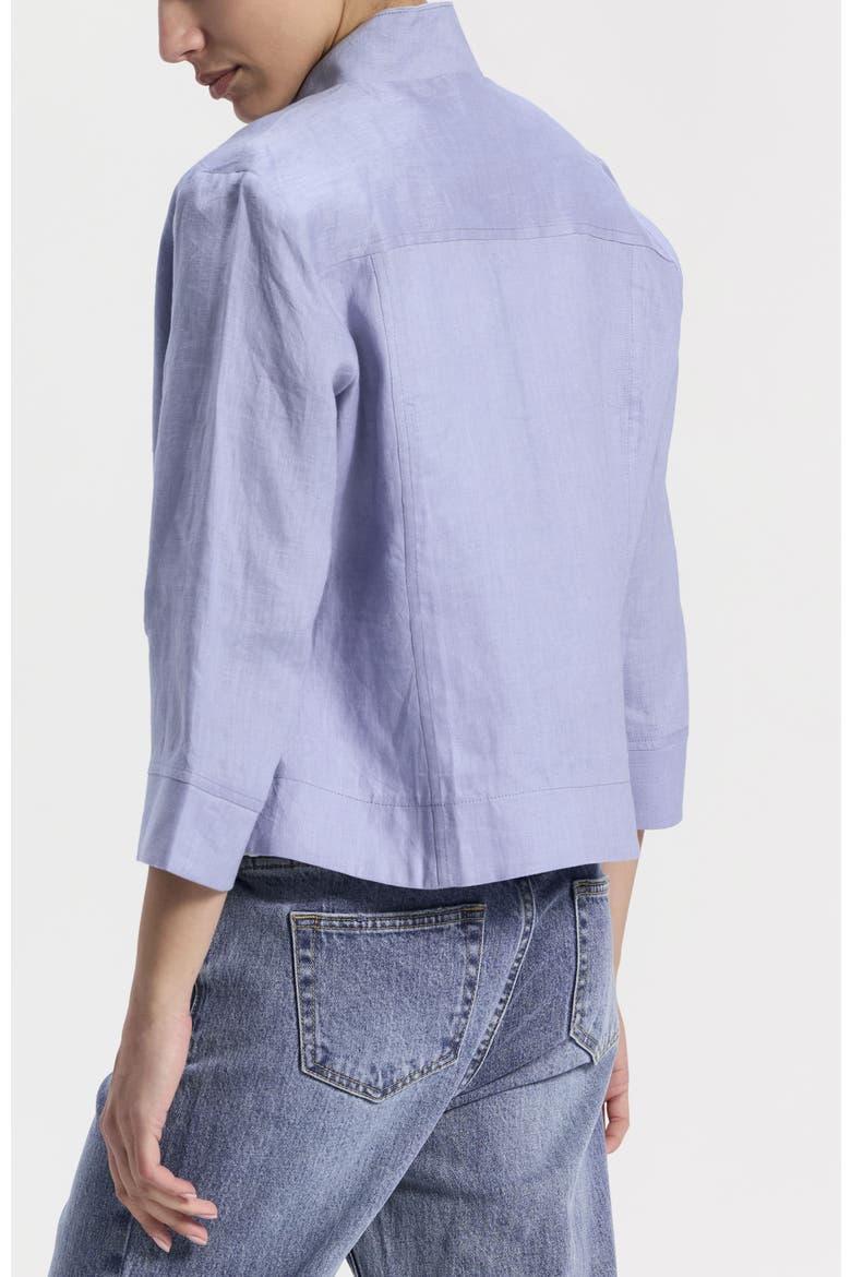 Cropped Linen Jacket, Alternate, color, Light Blue
