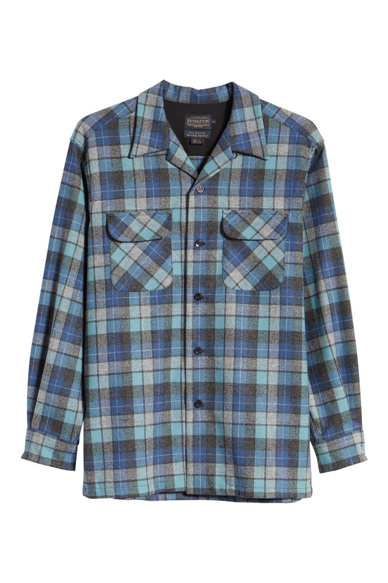 Board Regular Fit Wool Flannel Shirt, Alternate, color, BLUE ORIGINAL SURF PLAID