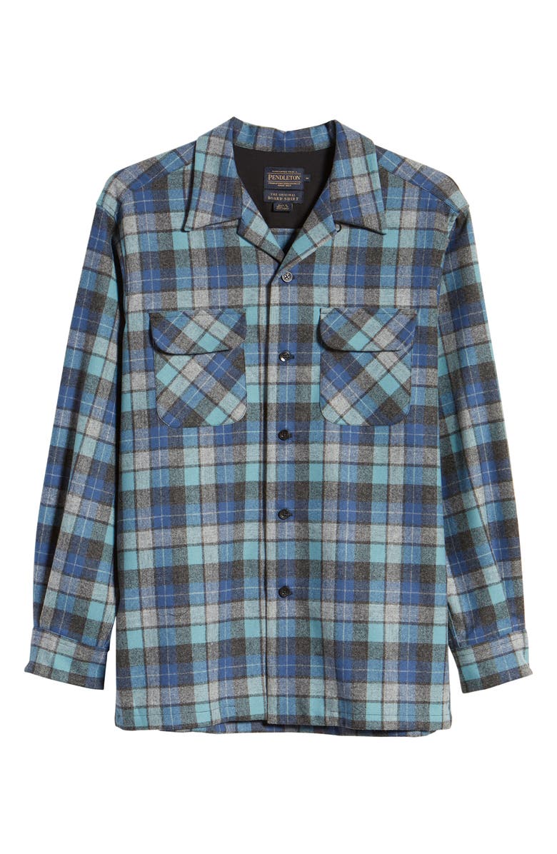 Pendleton Board Regular Fit Wool Flannel Shirt, Alternate, color, Blue Original Surf Plaid