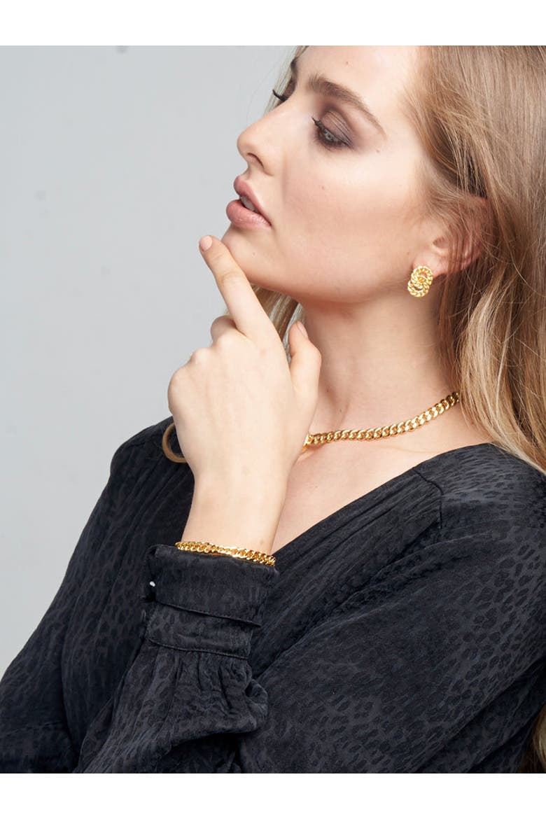 Twin Circle Earrings, Alternate, color, Yellow Gold