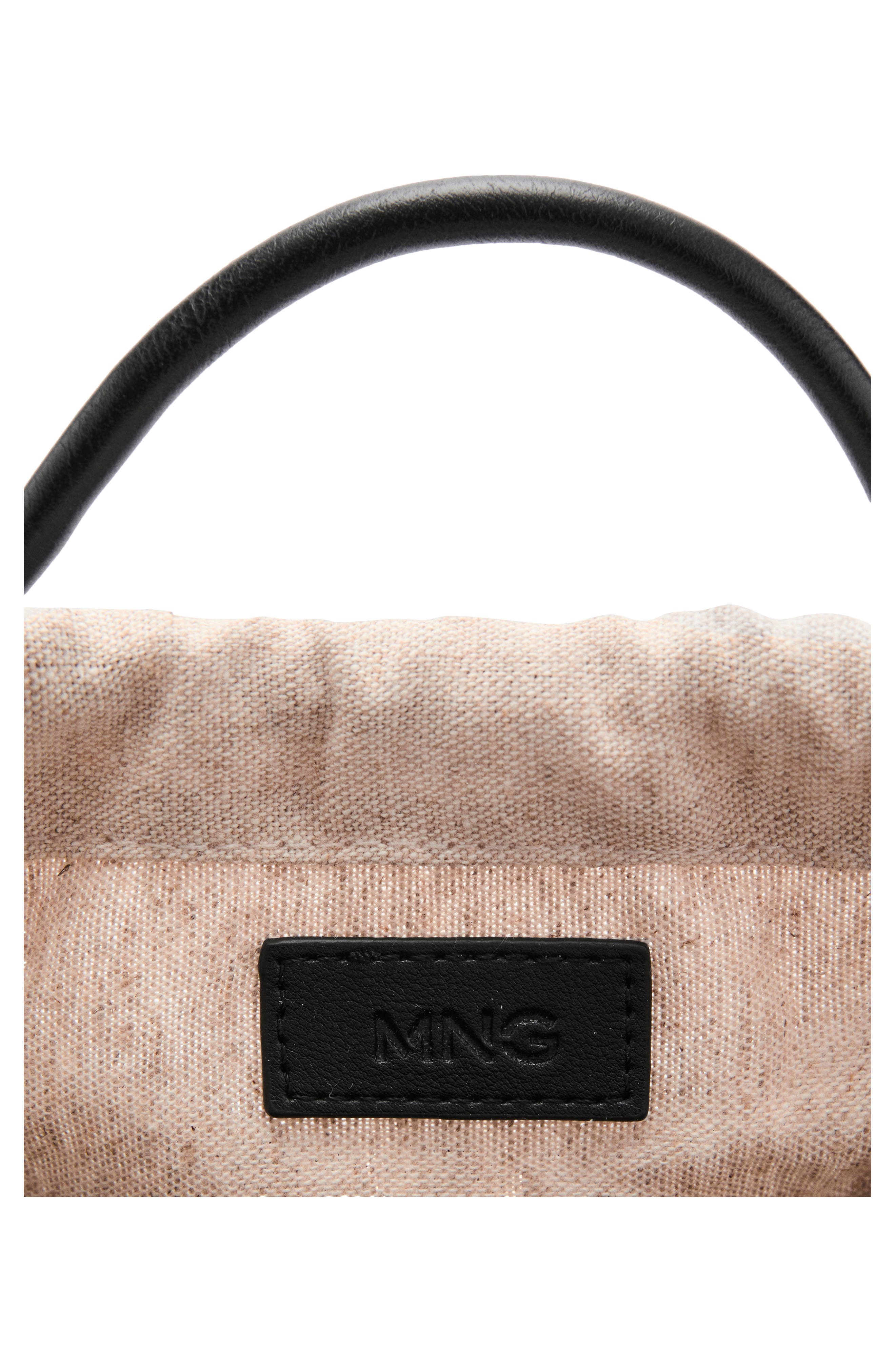 MANGO Mini Faux Leather Shopper Bag, Alternate, color, 