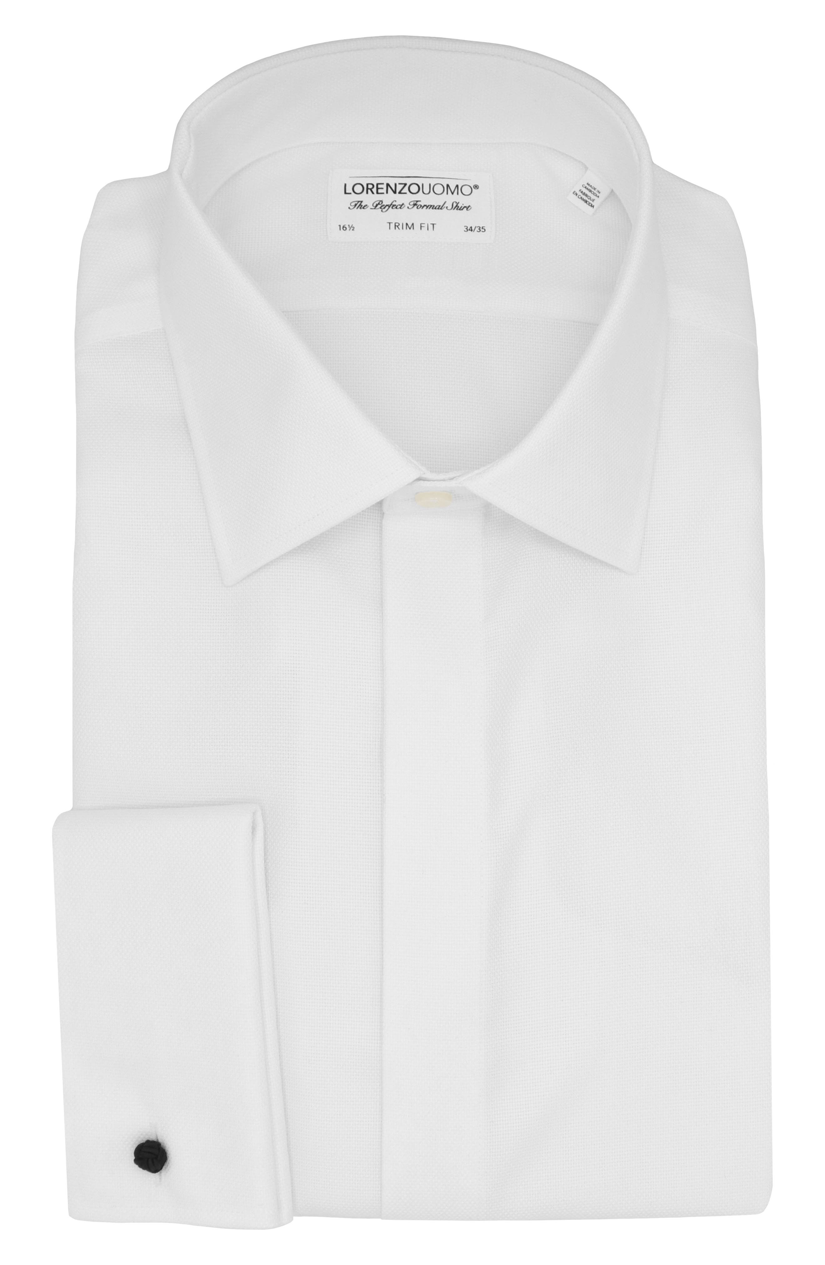 Lorenzo Uomo Cotton Tuxedo Trim Fit Dress Shirt