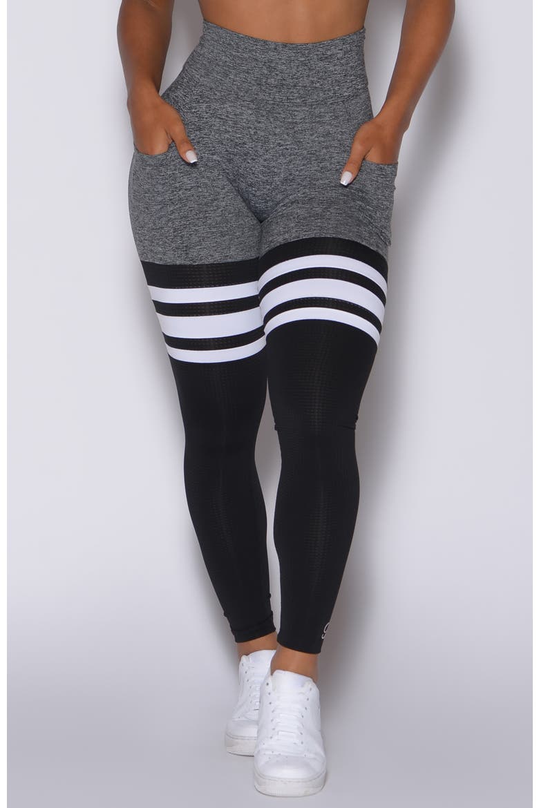 Scrunch Thigh Highs, Main, color, Grey & Black