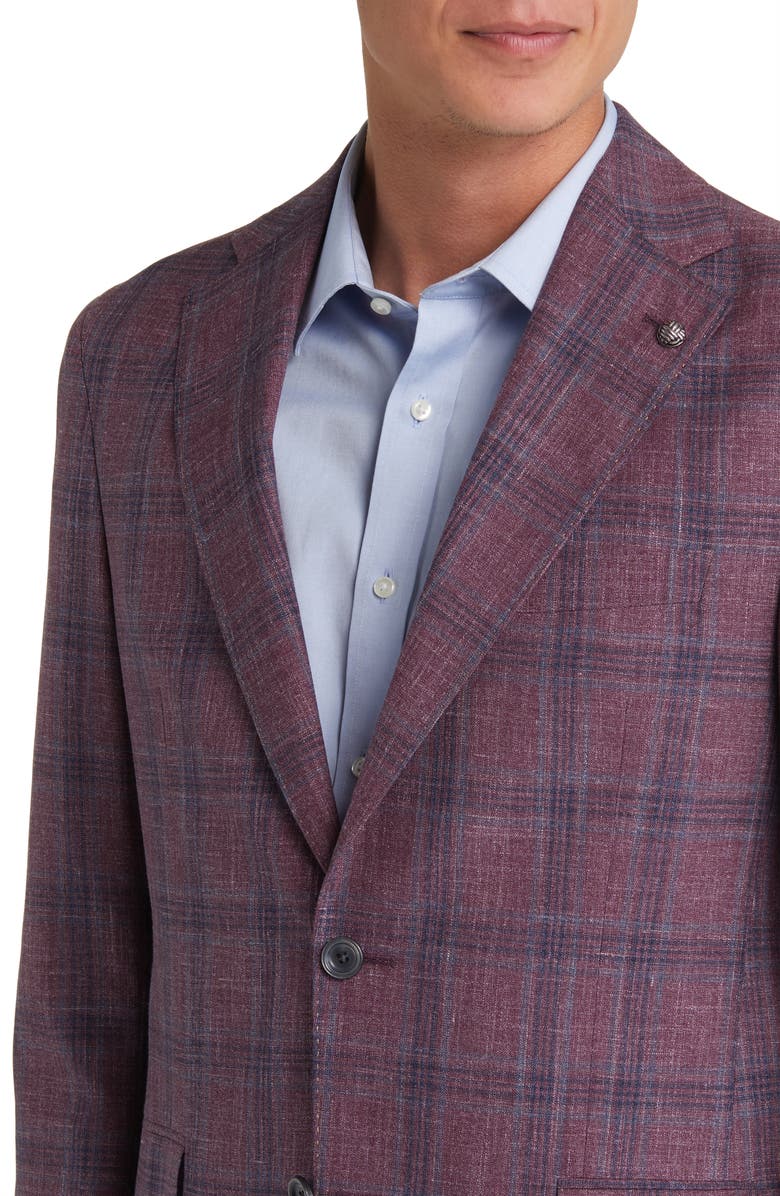 Jack Victor Midland Soft Constructed Plaid Wool & Silk Blend Sport Coat, Alternate, color, 
