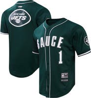 PRO STANDARD Men's Pro Standard Ahmad Sauce Gardner Green New York Jets Mesh Button-Up Baseball Jersey