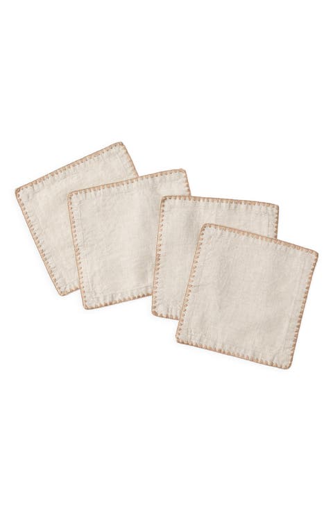 Olivos Embroidered Organic Linen Napkins (Set of 4)