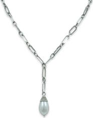 SAMUEL B. Pearl Drop Paper Clip Chain Necklace