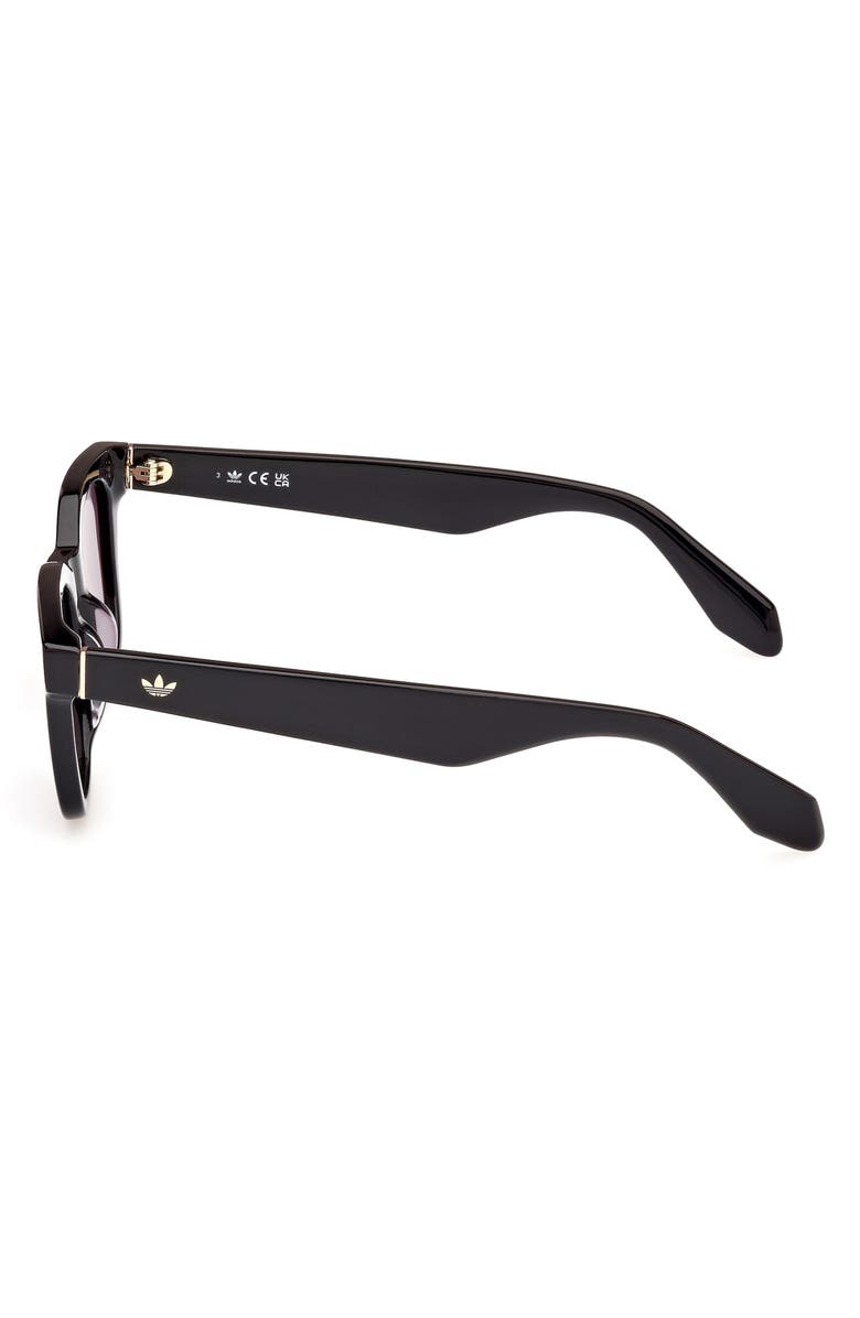 adidas 47MM Round Sunglasses, Alternate, color, Shiny Black / Smoke