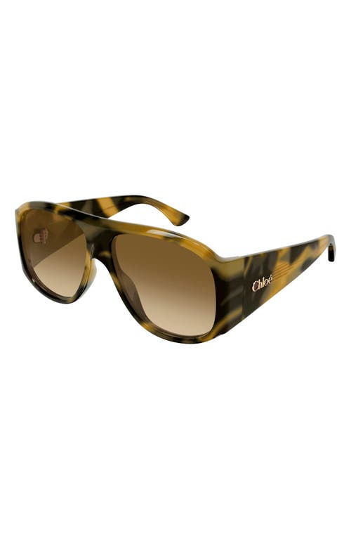 Chloé 60mm Gradient Navigator Sunglasses In Gold