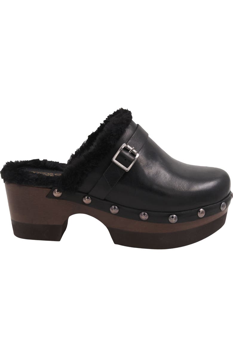 André Assous Orla Platform Clog, Alternate, color, Black/ Black