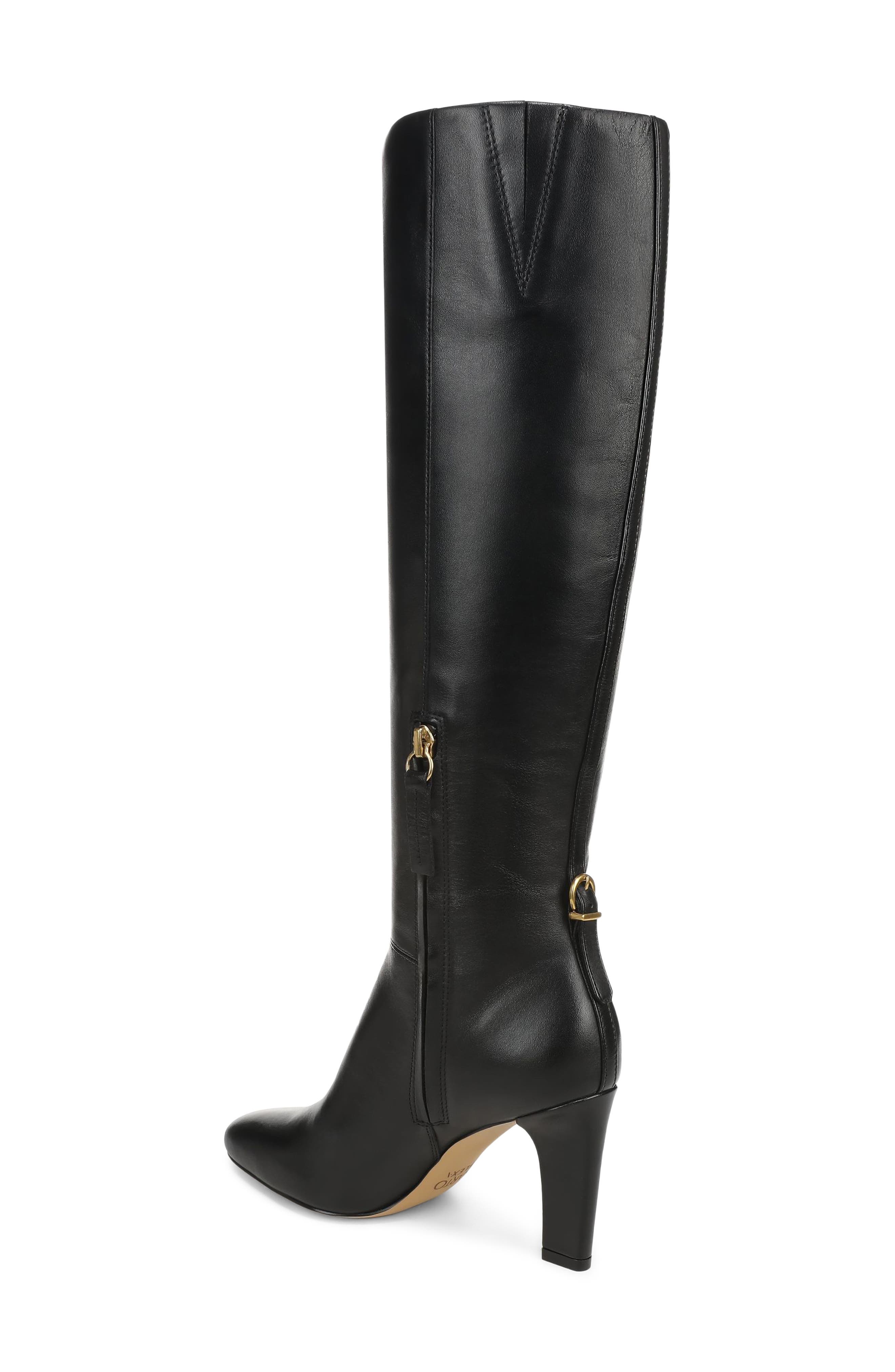 Janiya Leather Knee High Boot, Alternate, color, BLACK