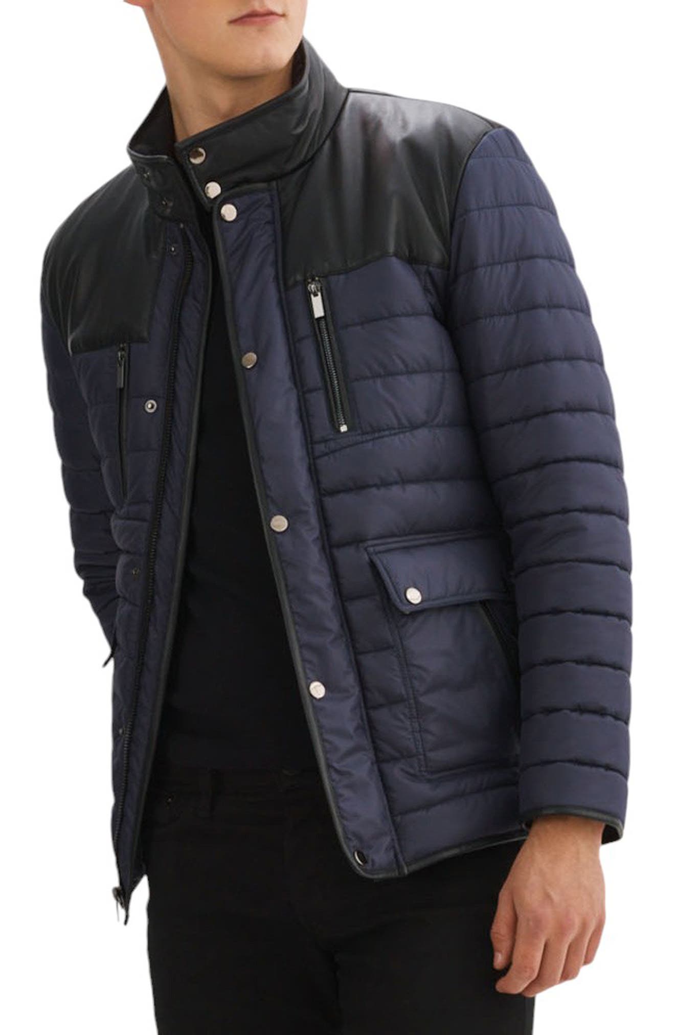 REGENCY Leather Trim Channel Quilt Jacket