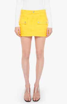 MOTHER The Short Term Memory Denim Miniskirt