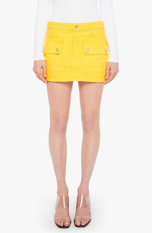 Mother The Short Term Memory Denim Miniskirt In Yellow