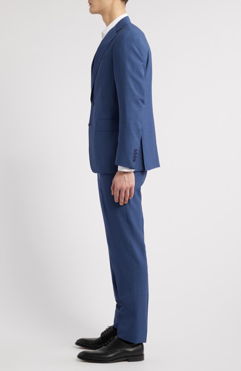 Canali Capri Trim Fit Solid Blue Impeccabile Super 130s Wool Suit, Alternate, color, Med Blue