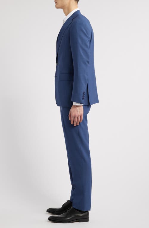 Canali Capri Trim Fit Solid Blue Impeccabile Super 130s Wool Suit In Med Blue