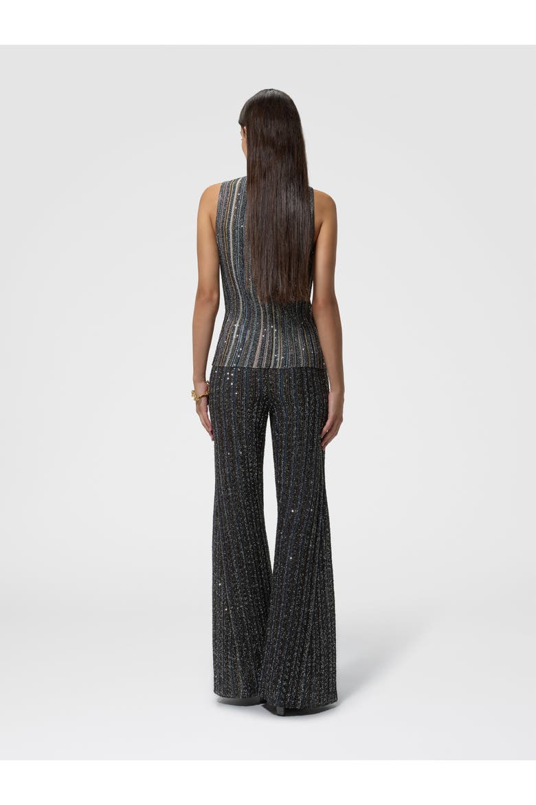 Striped Flared Trousers With Sequins, Alternate, color, Multicoloured