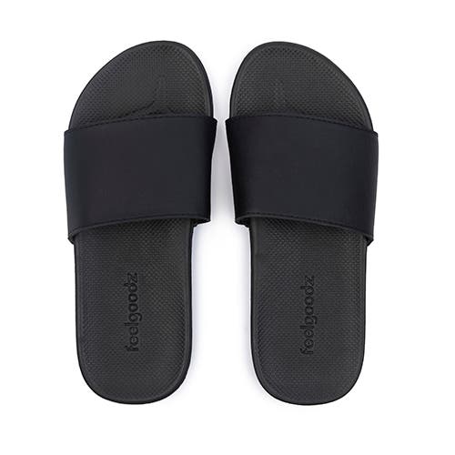 Feelgoodz Unisex Banyan Rubber Spa/Shower Slide Sandals, Alternate, color, Black