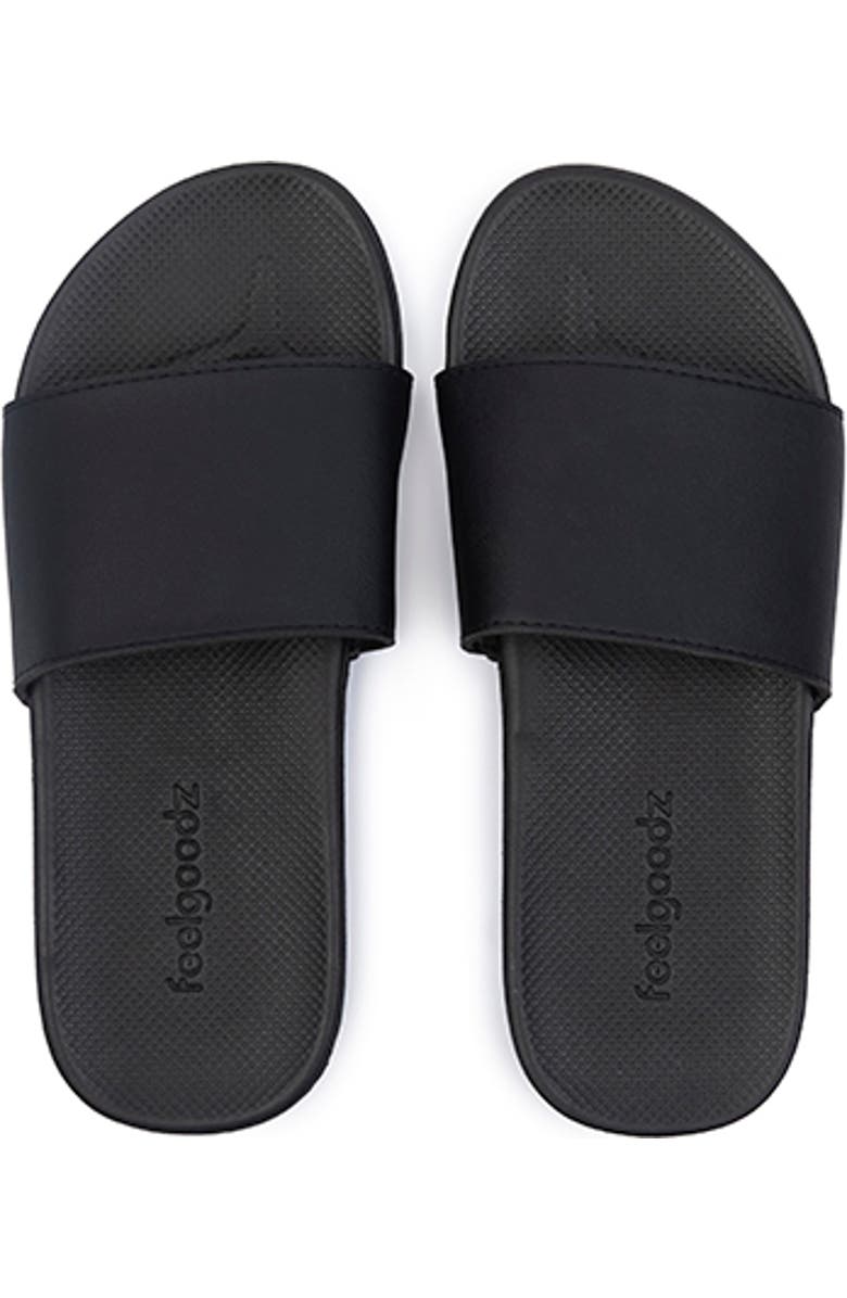 Feelgoodz Unisex Banyan Rubber Spa/Shower Slide Sandals, Alternate, color, Black