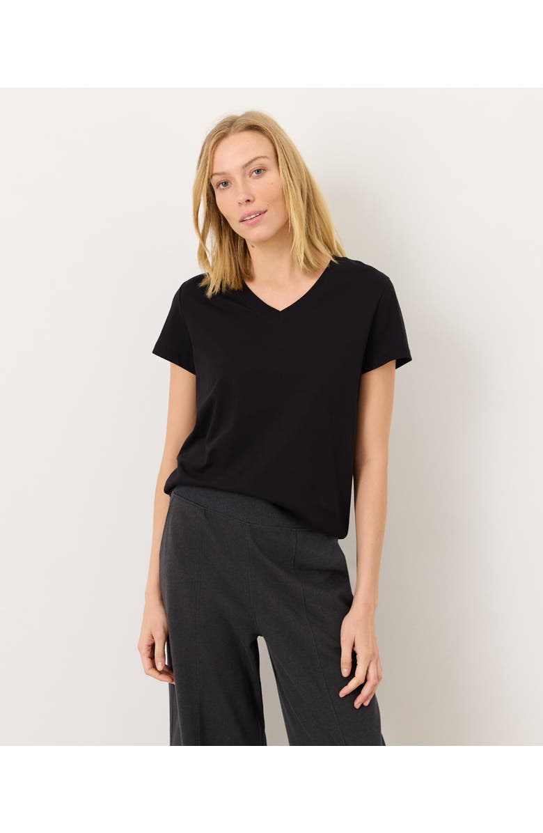 Pact Organic Cotton Women's Softspun Essential V-Neck Tee, Main, color, Black