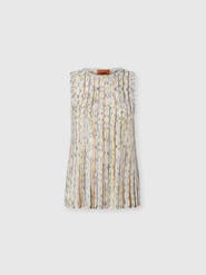 Missoni Ribbed Mixed Viscose Sleeveless Top With Sequins