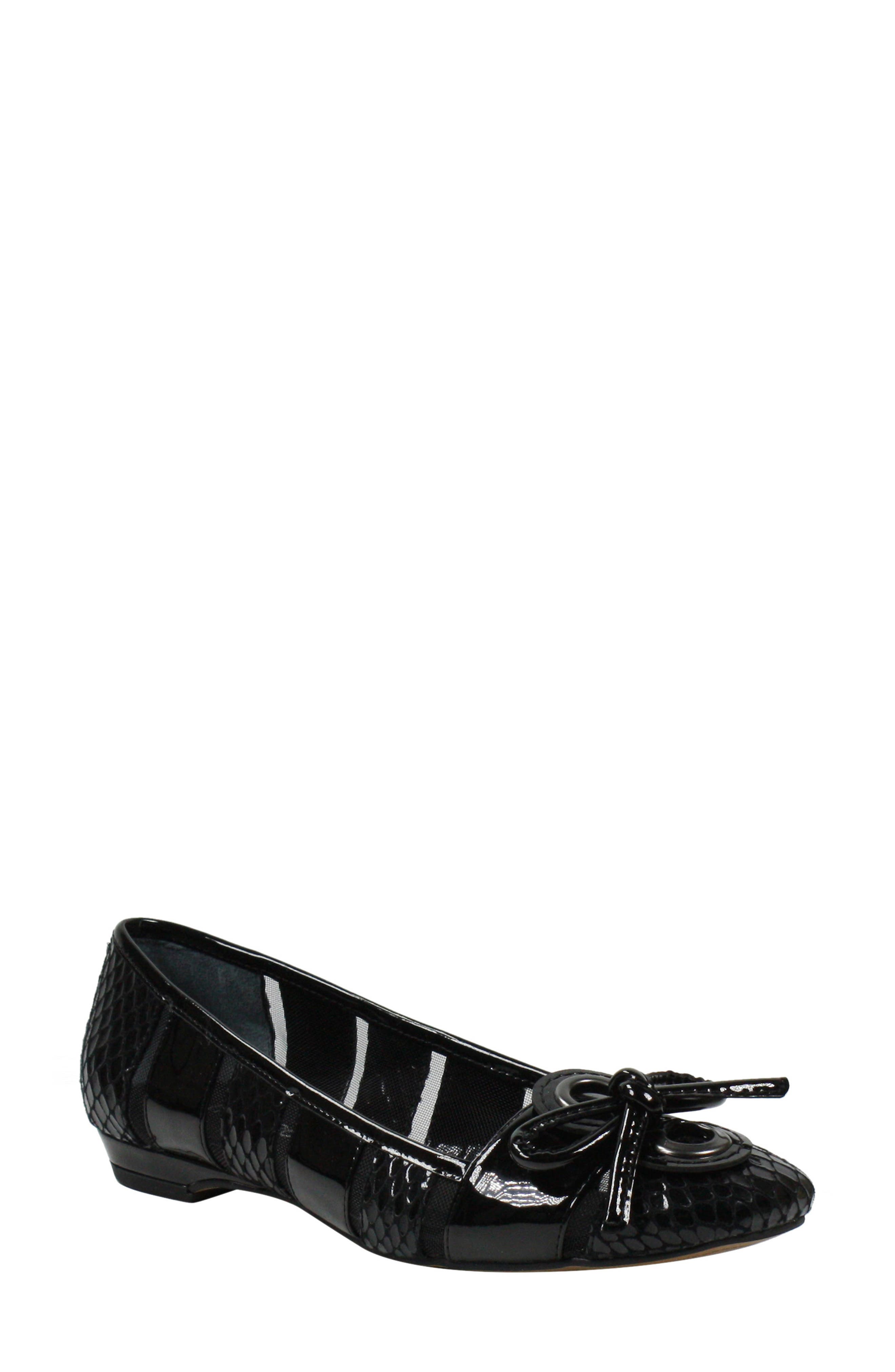 'Edie' Skimmer Flat, Main, color, BLACK SNAKE PRINT MULTI