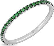 Bony Levy Iris 18K White Gold Tsavorite Stackable Band Ring