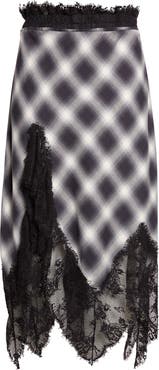 Collina Strada Lemon Picnic Waterlily Asymmetric Crepe Midi Skirt