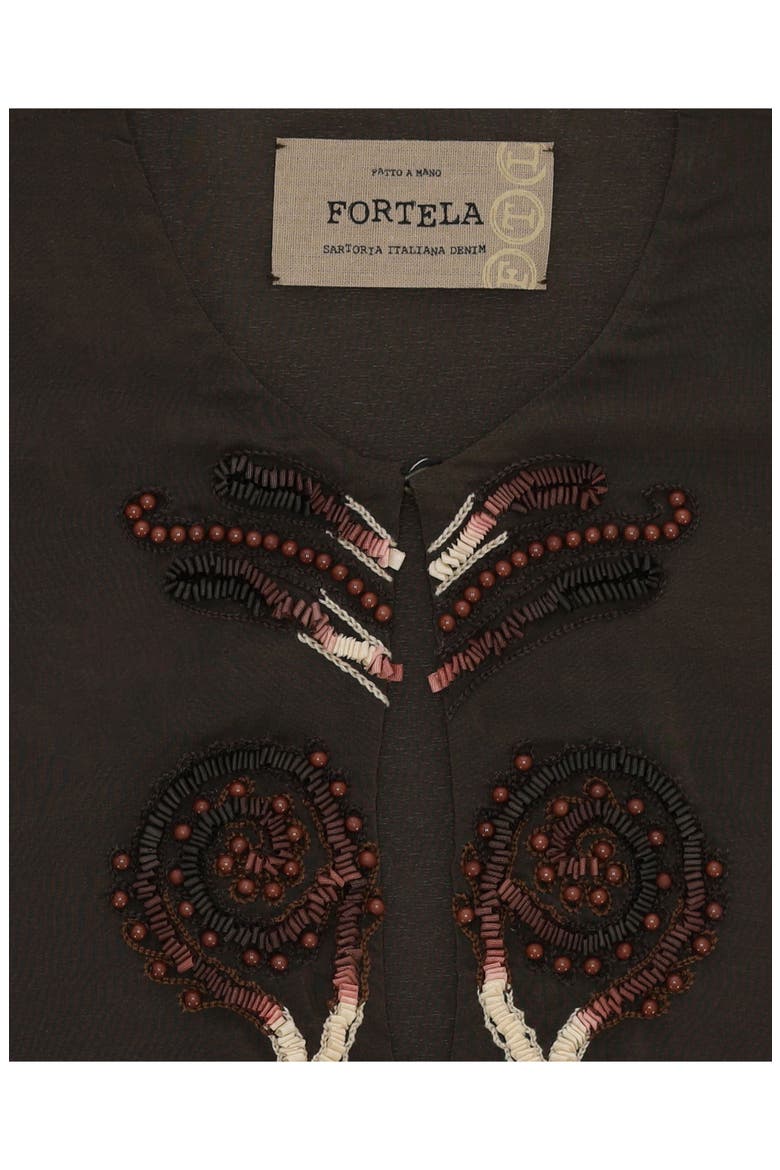 Bohemian Embroidered Silk Blouse, Alternate, color, BROWN