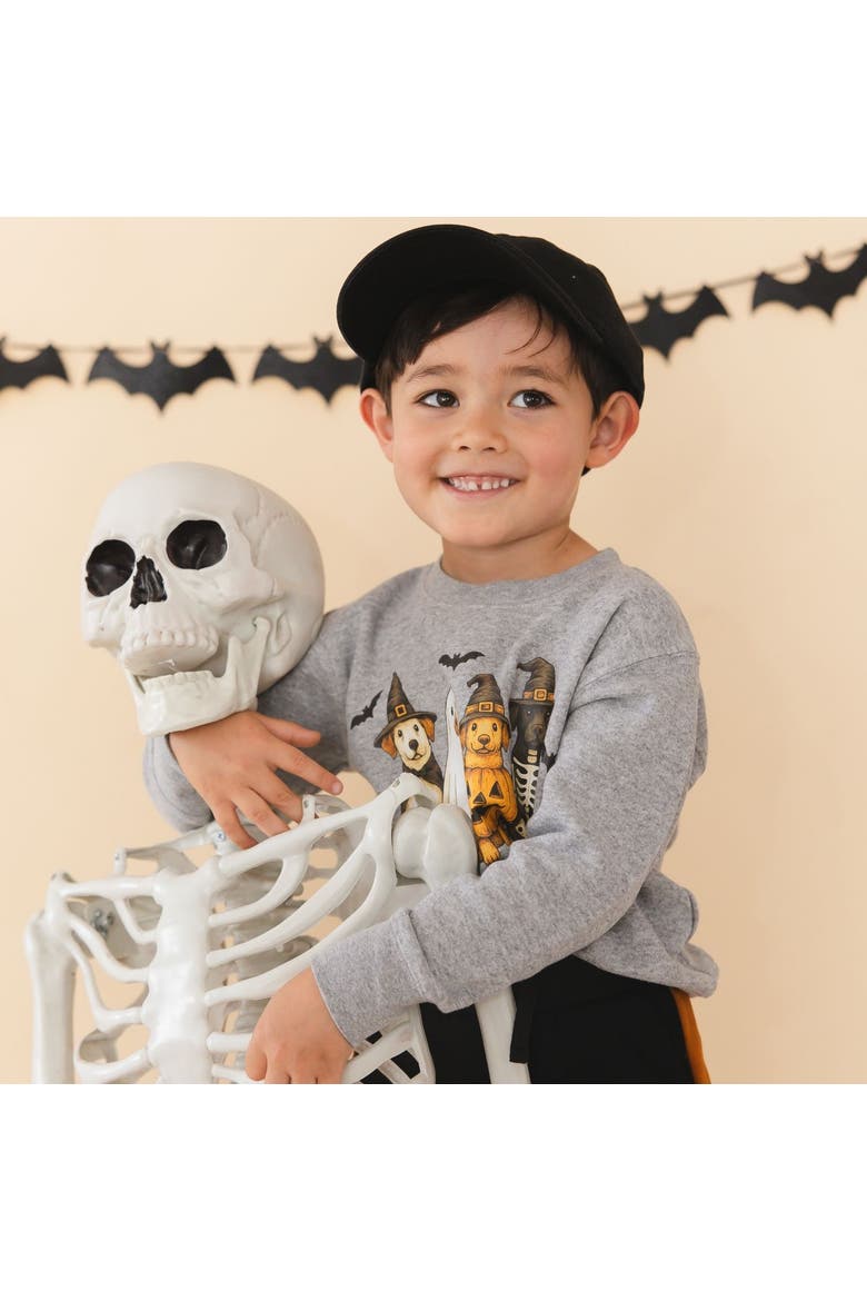 Halloween Puppies Sweatshirt, Alternate, color, Heather Grey