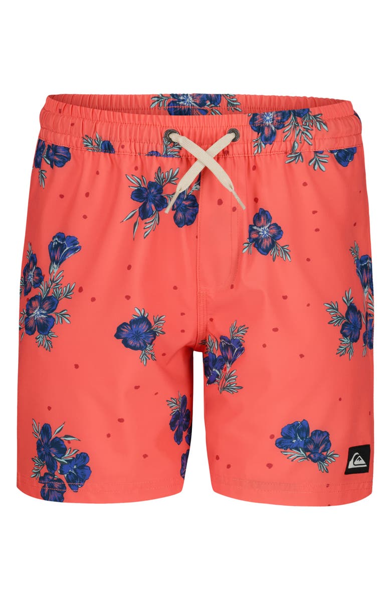 Quiksilver Kids' Surfsilk Mix Volley Stretch Swim Trunks, Main, color,