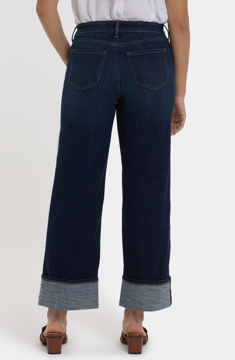 NYDJ Teresa Deep Cuff Wide Leg Jeans, Alternate, color, Moulin Blue